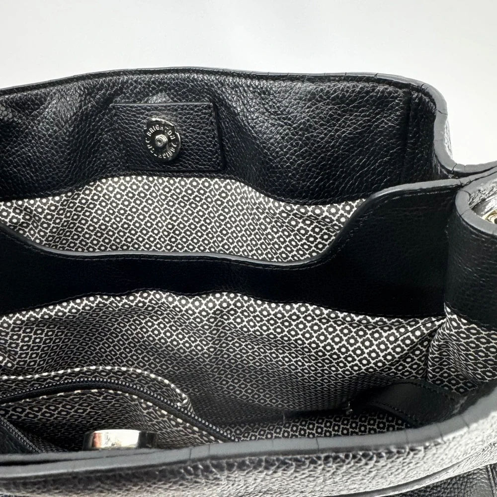 Brighton Interlok‎ Georgia Leather Shoulder Hobo Purse Black Mint Condition Chic